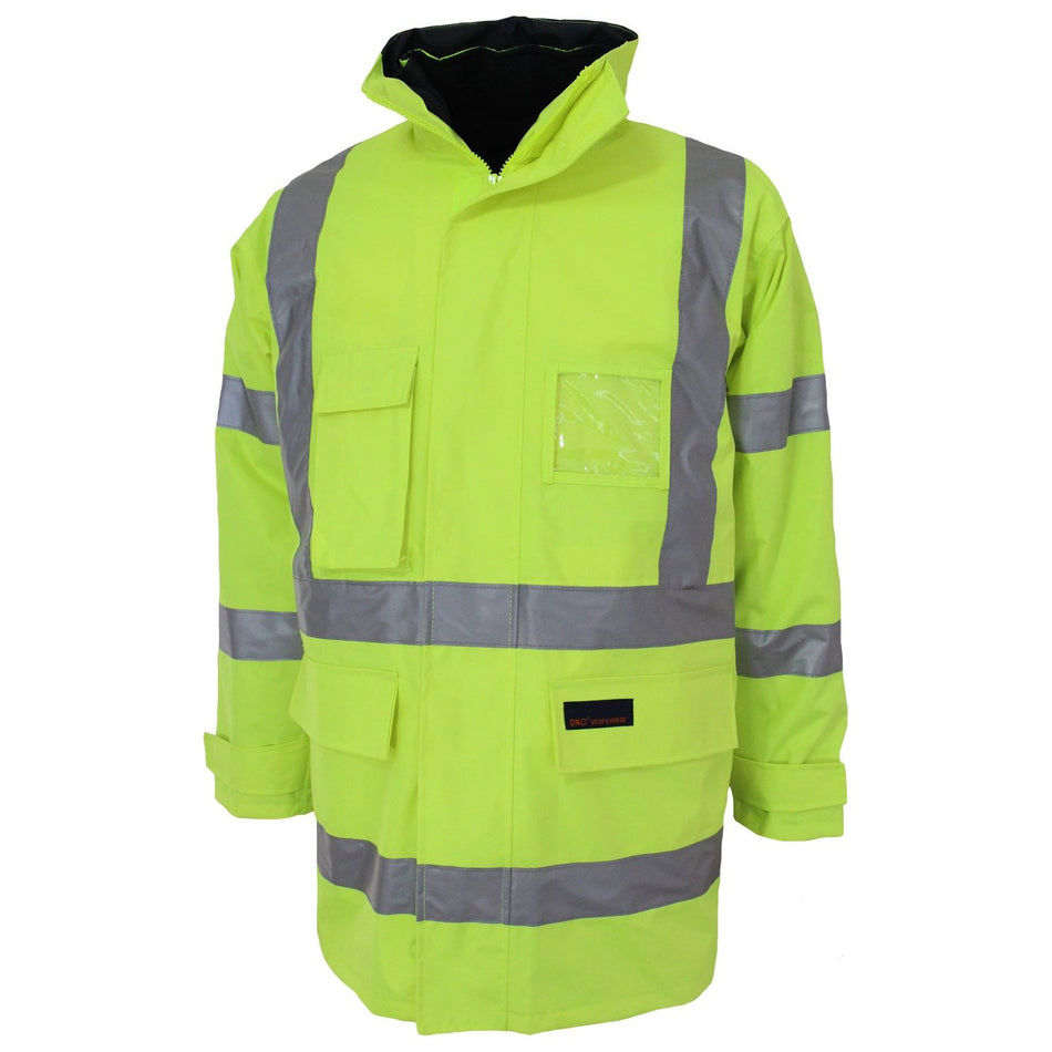 DNC HiVis "6 in 1" Breathable Rain Jacket Biomotion (3572) Hi Vis Cold & Wet Wear Jackets & Pants DNC Workwear - Ace Workwear