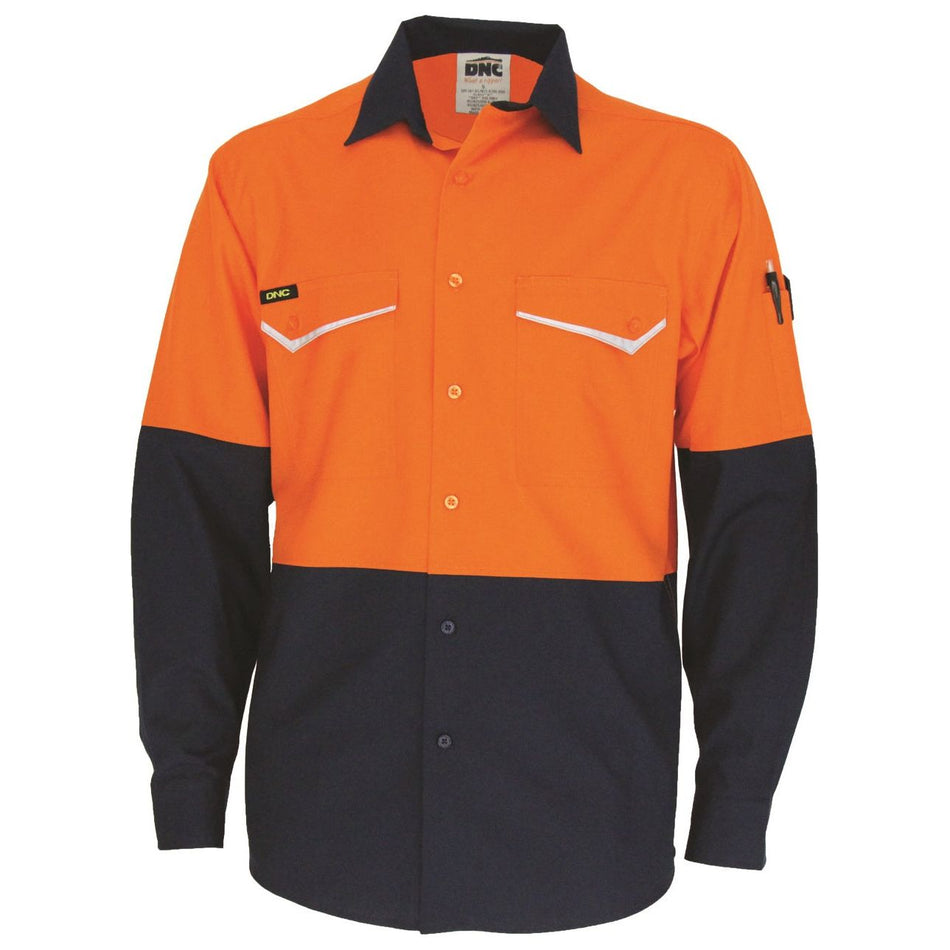 DNC Two-Tone RipStop Cotton Cool Shirt, L/S (3586) Hi Vis Shirts DNC Workwear - Ace Workwear