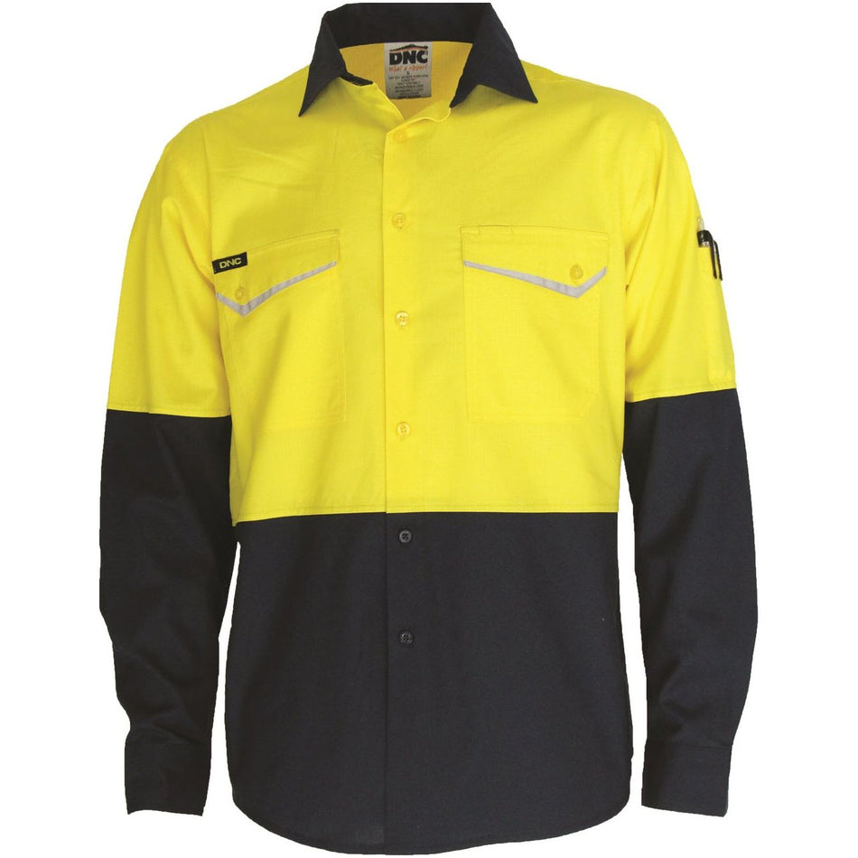 DNC Two-Tone RipStop Cotton Cool Shirt, L/S (3586) Hi Vis Shirts DNC Workwear - Ace Workwear