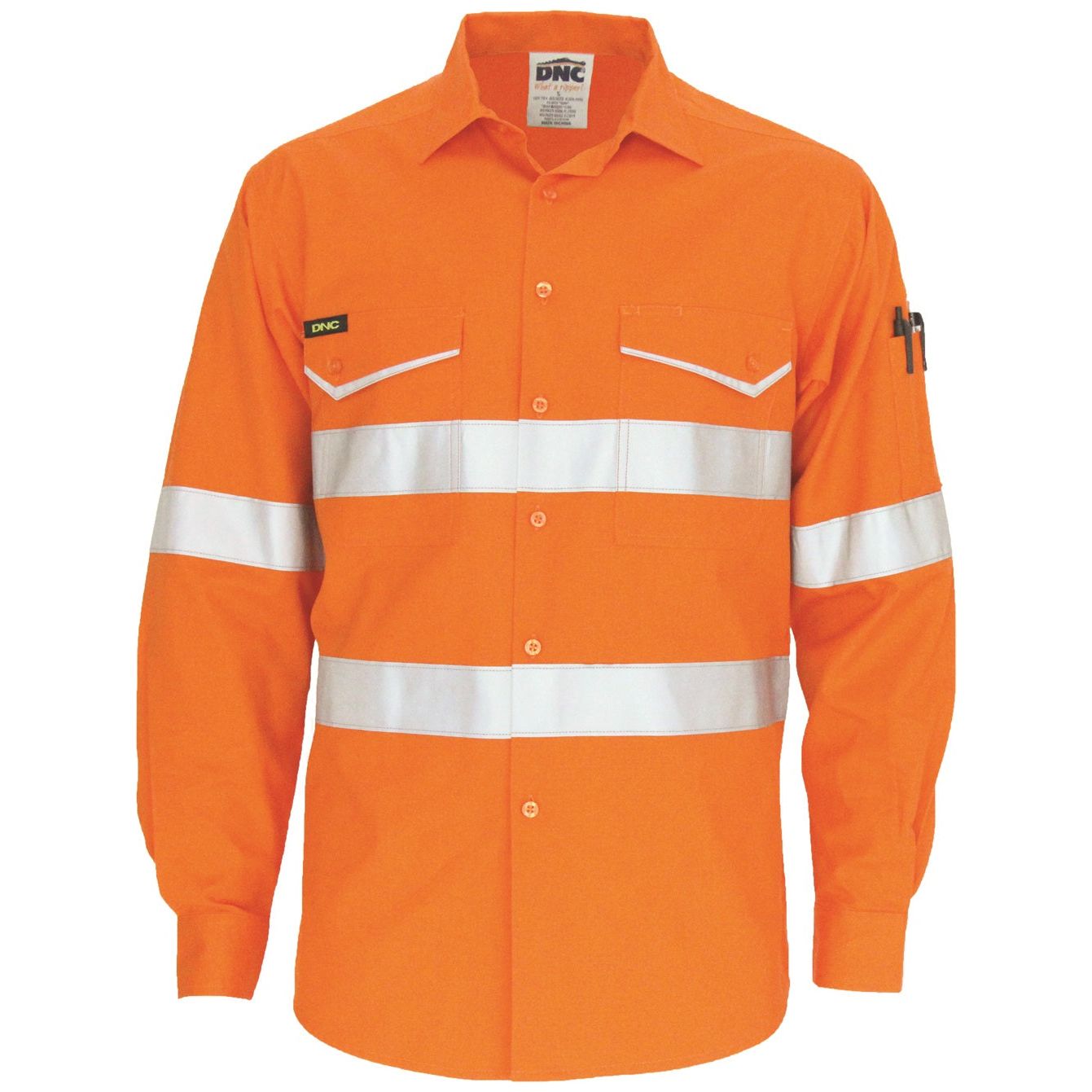 DNC RipStop Cotton Cool Shirt with CSR Reflective Tape, L/S (3590) Hi Vis Shirts With Tape DNC Workwear - Ace Workwear