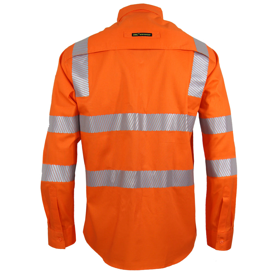 DNC Hi Vis Segment Taped Coolight VIC Rail Shirt (3643) Hi Vis Shirts With Tape DNC Workwear - Ace Workwear