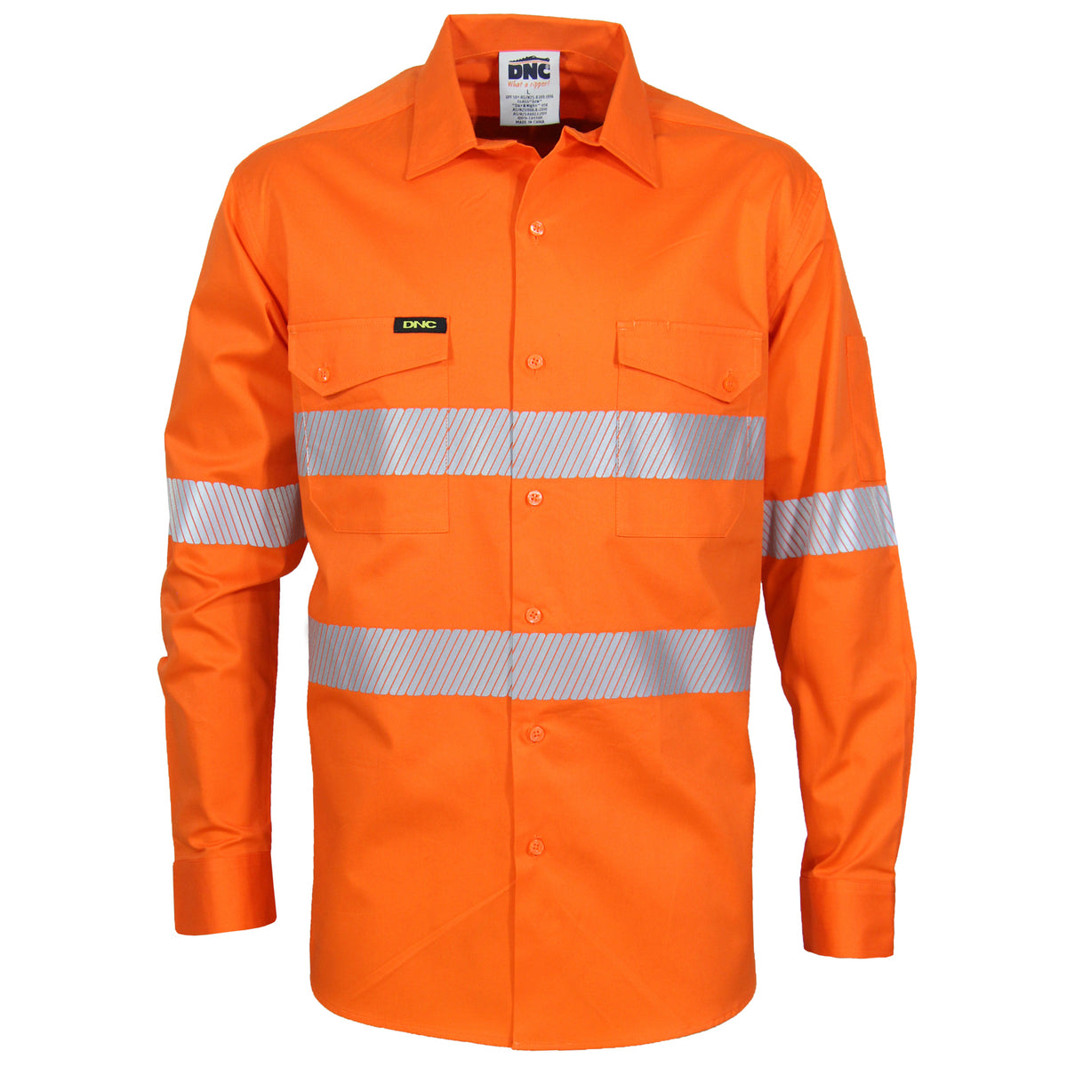 DNC Hi Vis Segment Taped Coolight Shirt (3647) Hi Vis Shirts With Tape DNC Workwear - Ace Workwear