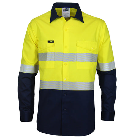 DNC Hi Vis 2 Tone Segment Taped Coolight Shirt (3648) Hi Vis Shirts With Tape DNC Workwear - Ace Workwear