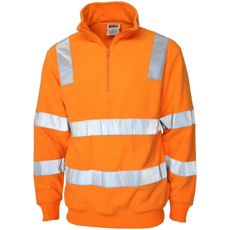 DNC Hi Vis Vic Rail 1/2 Zip Polar Fleece (3731)