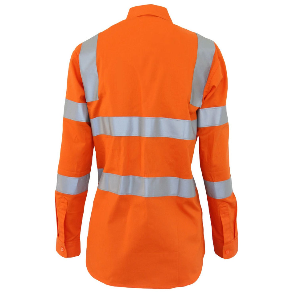 DNC Ladies HiVis L/W Cotton VIC Rail CSR Shirt (3742) Hi Vis Shirts With Tape DNC Workwear - Ace Workwear