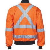 DNC Hi Vis Cotton Bomber Jacket with ‘X’ Back 3M Reflective Tape (3759) Hi Vis Cotton & Bluey Jackets DNC Workwear - Ace Workwear