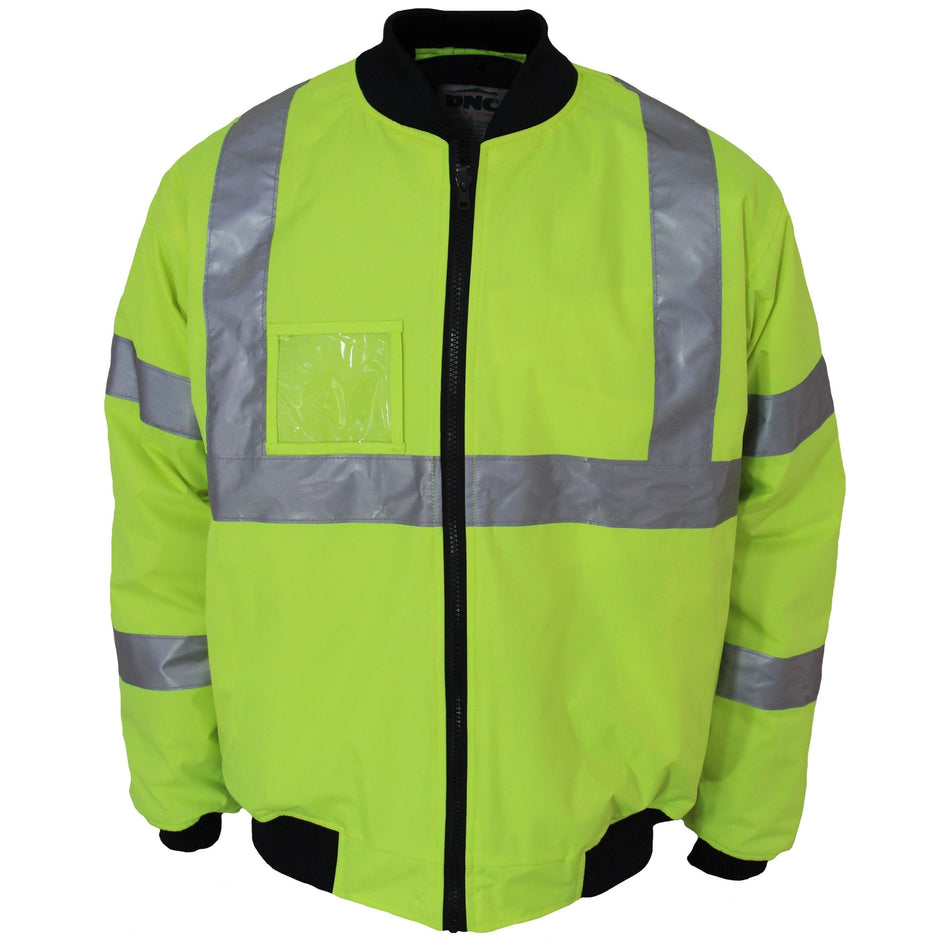 DNC HiVis "X" back flying jacket Biomotion tape (3763) Hi Vis Cold & Wet Wear Jackets & Pants DNC Workwear - Ace Workwear