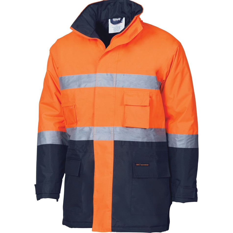 DNC HiVis D/N Two Tone Parka (3768) Hi Vis Cold & Wet Wear Jackets & Pants DNC Workwear - Ace Workwear