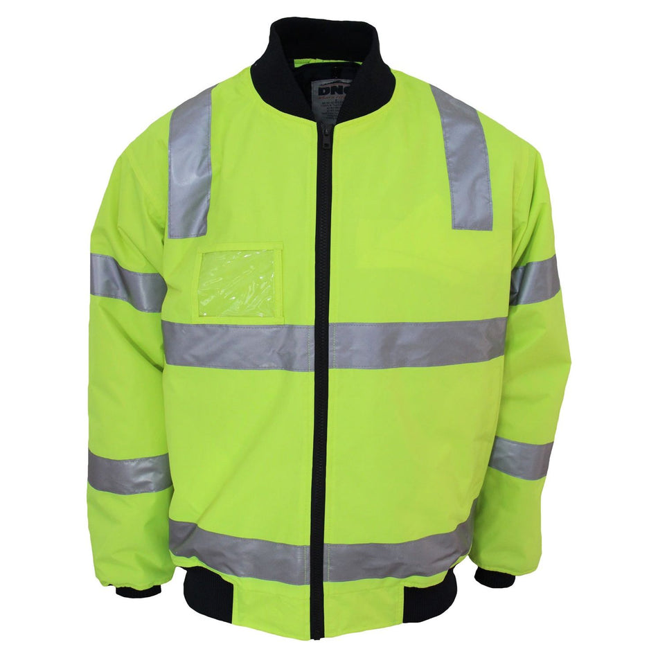 DNC HiVis "Hoop" Pattern Flying Jacket Biomotion Tape (3769) Hi Vis Cold & Wet Wear Jackets & Pants DNC Workwear - Ace Workwear