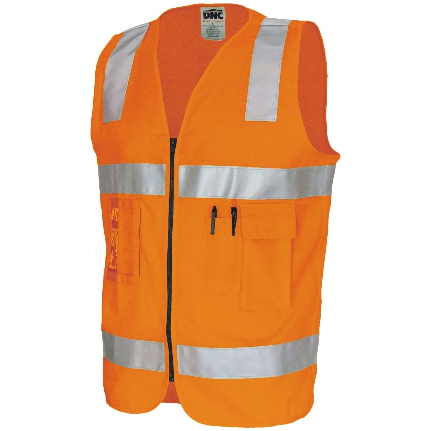 DNC Day/Night Cotton Safety Vests (3809) Hi Vis Vest DNC Workwear - Ace Workwear