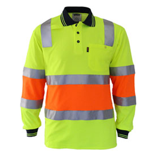 DNC Hi Vis Cotton Back Biomotion Taped Polo (3819) Hi Vis Polo With Tape DNC Workwear - Ace Workwear