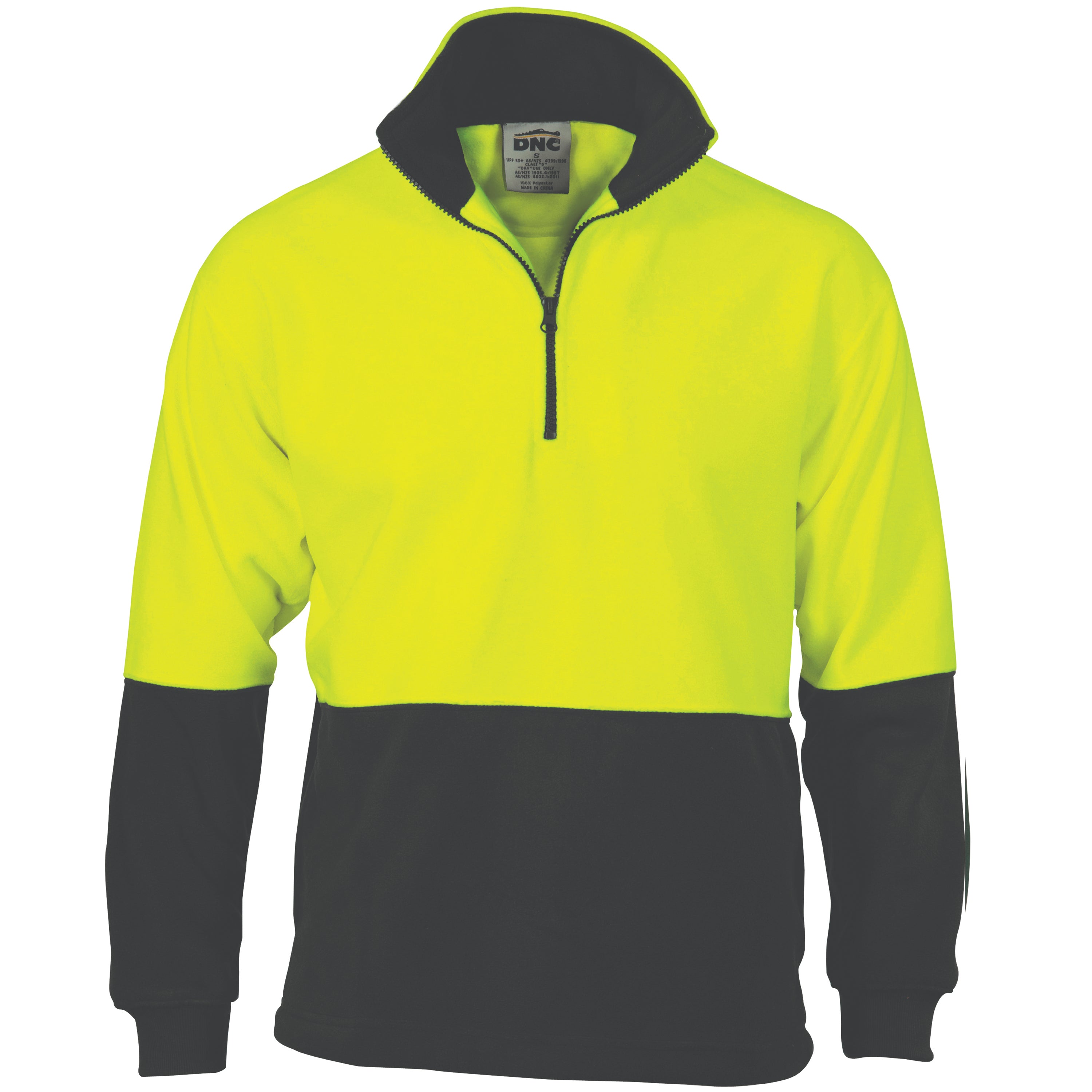 DNC Hi Vis Two Tone 1/2 Zip Polar Fleece (3825) Hi Vis Half Zip Jumpers DNC Workwear - Ace Workwear