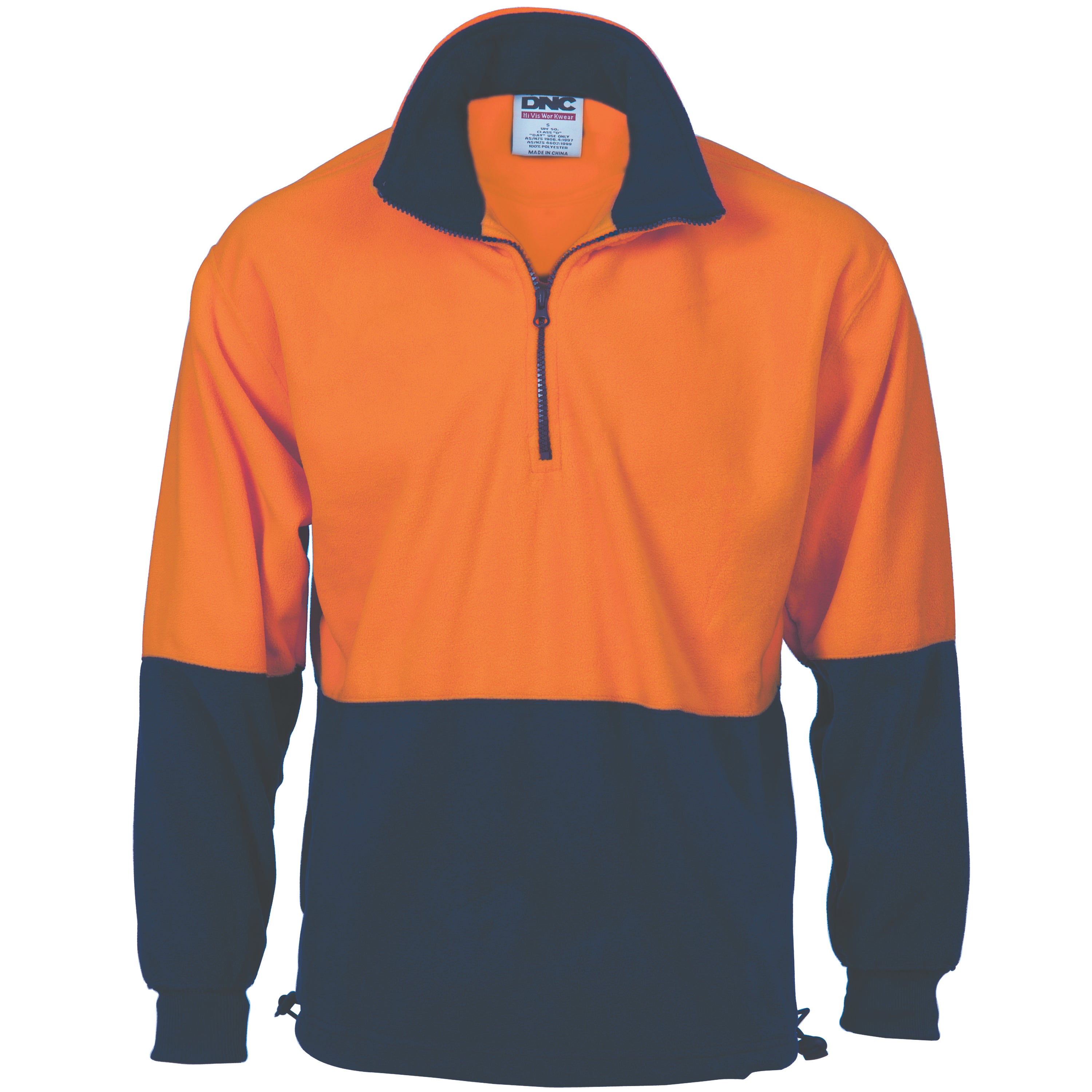 DNC Hi Vis Two Tone 1/2 Zip Polar Fleece (3825) Hi Vis Half Zip Jumpers DNC Workwear - Ace Workwear