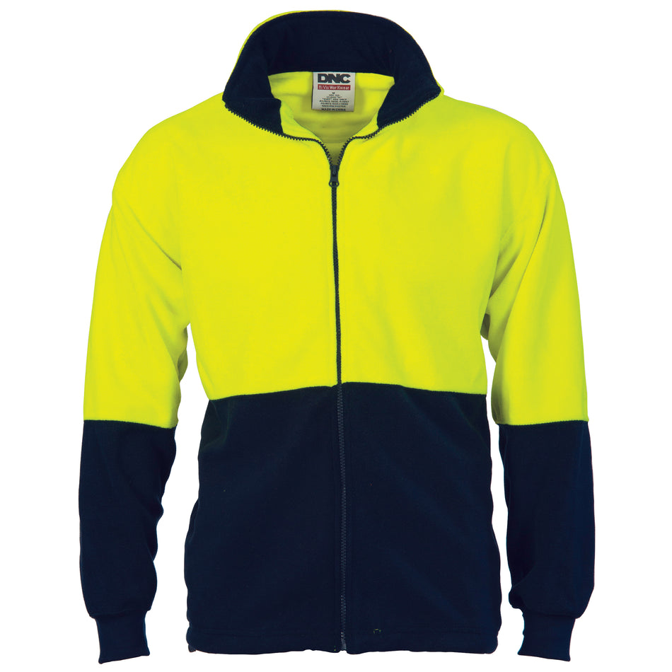 DNC Hi Vis Two Tone Full Zip Polar Fleece (3827) Hi Vis Jackets DNC Workwear - Ace Workwear