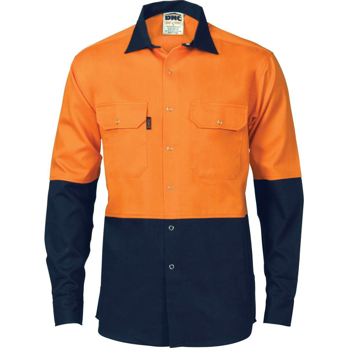 DNC Hi Vis Two Tone Drill Shirt with Press Studs (3838) Hi Vis Shirts DNC Workwear - Ace Workwear