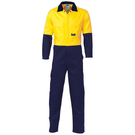 DNC Hi Vis Cool Breeze 2 Tone Light Weight Cotton Coverall/Overall (3852) Hi Vis Coveralls (Overalls) DNC Workwear - Ace Workwear