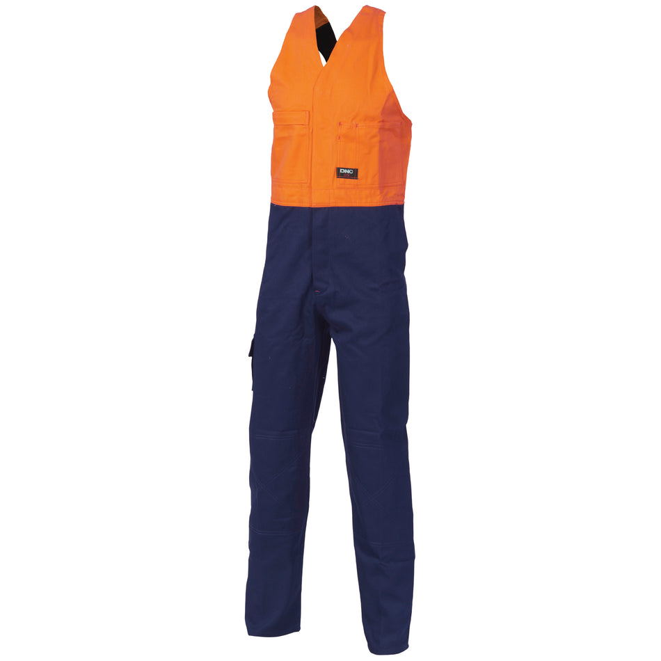 DNC Hi Vis Cotton Drill Action Back Coverall/Overall (3853) Hi Vis Coveralls (Overalls) DNC Workwear - Ace Workwear