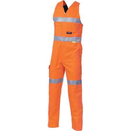 DNC Hi Vis Cotton Action Back Coverall/Overall with Reflective Tape (3857) Hi Vis Coveralls (Overalls) DNC Workwear - Ace Workwear