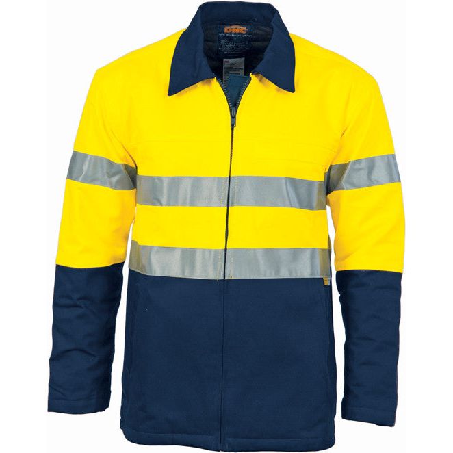 DNC Hi Vis Cotton Drill Jacket with 3M Reflective Tape (3858) Hi Vis Cotton & Bluey Jackets DNC Workwear - Ace Workwear