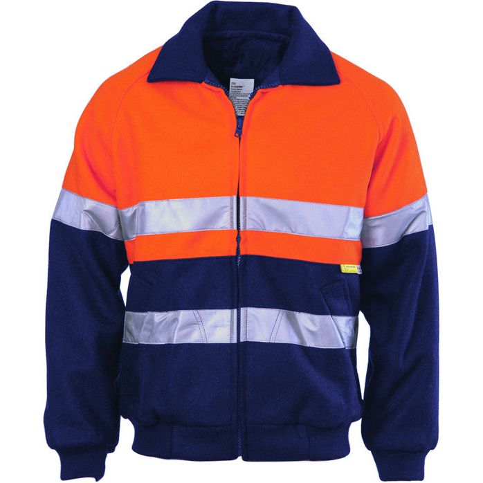 DNC Hi Vis Two Tone Bluey Bomber Jacket with CSR Reflective Tape (3859) Hi Vis Cotton & Bluey Jackets DNC Workwear - Ace Workwear