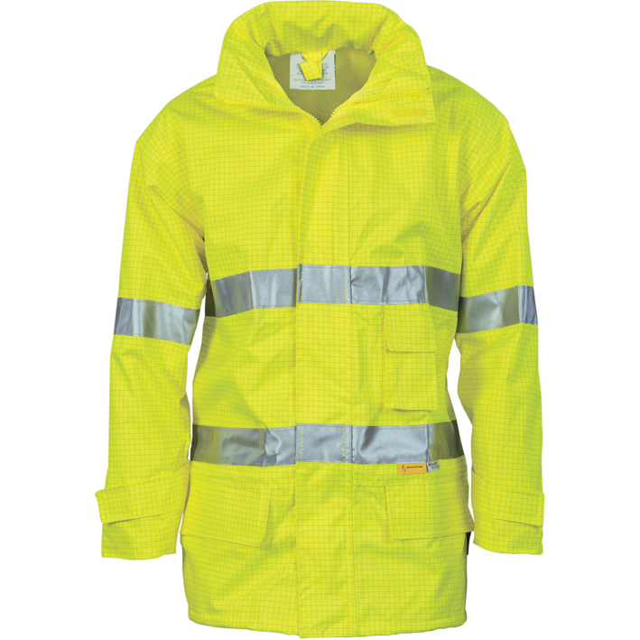 DNC Hi Vis Breathable Anti-Static Jacket with 3M Reflective Tape (3875) Hi Vis Cold & Wet Wear Jackets & Pants DNC Workwear - Ace Workwear