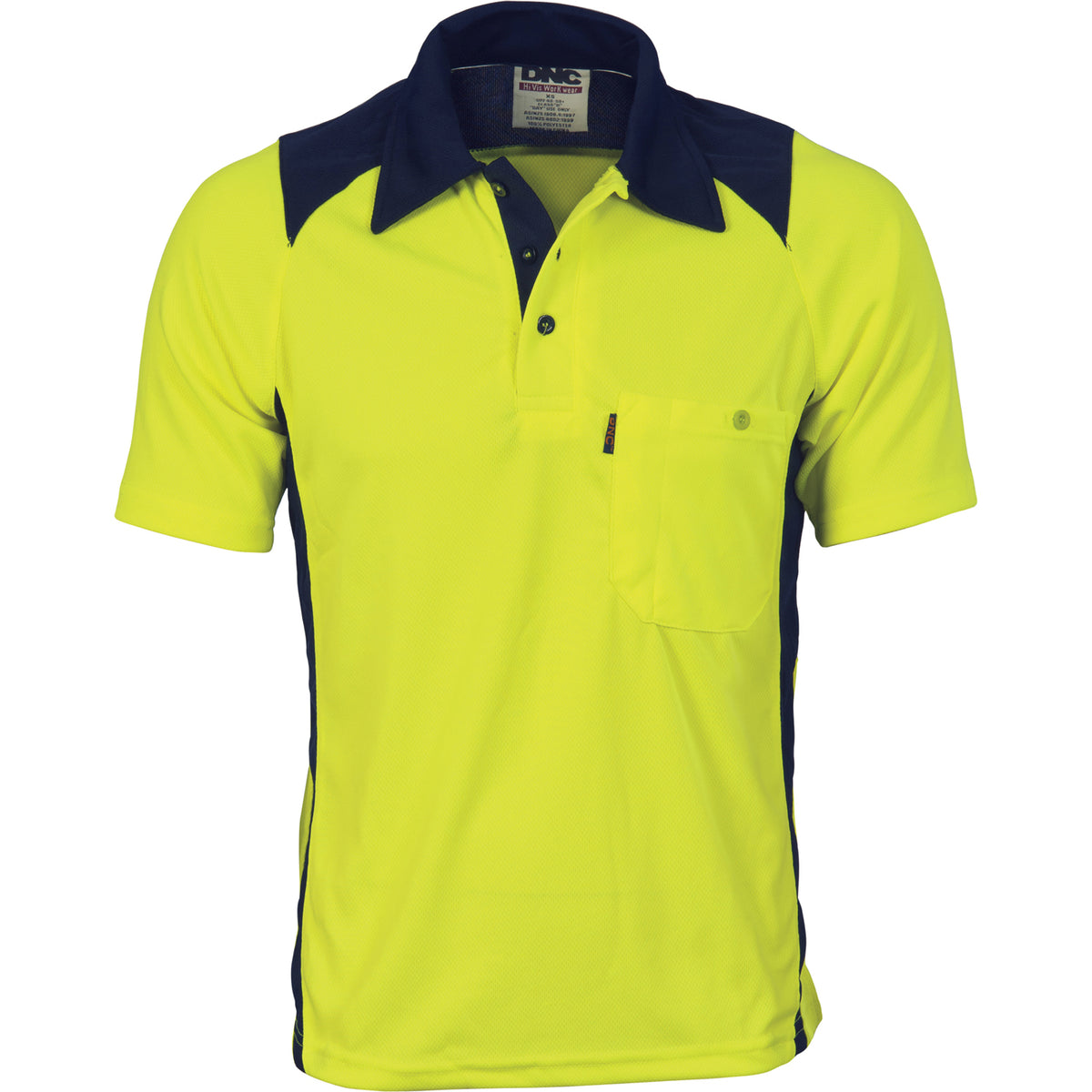 DNC Cool Breathe Action Polo Shirt - Short Sleeve (3893) Hi Vis Polo With Designs DNC Workwear - Ace Workwear