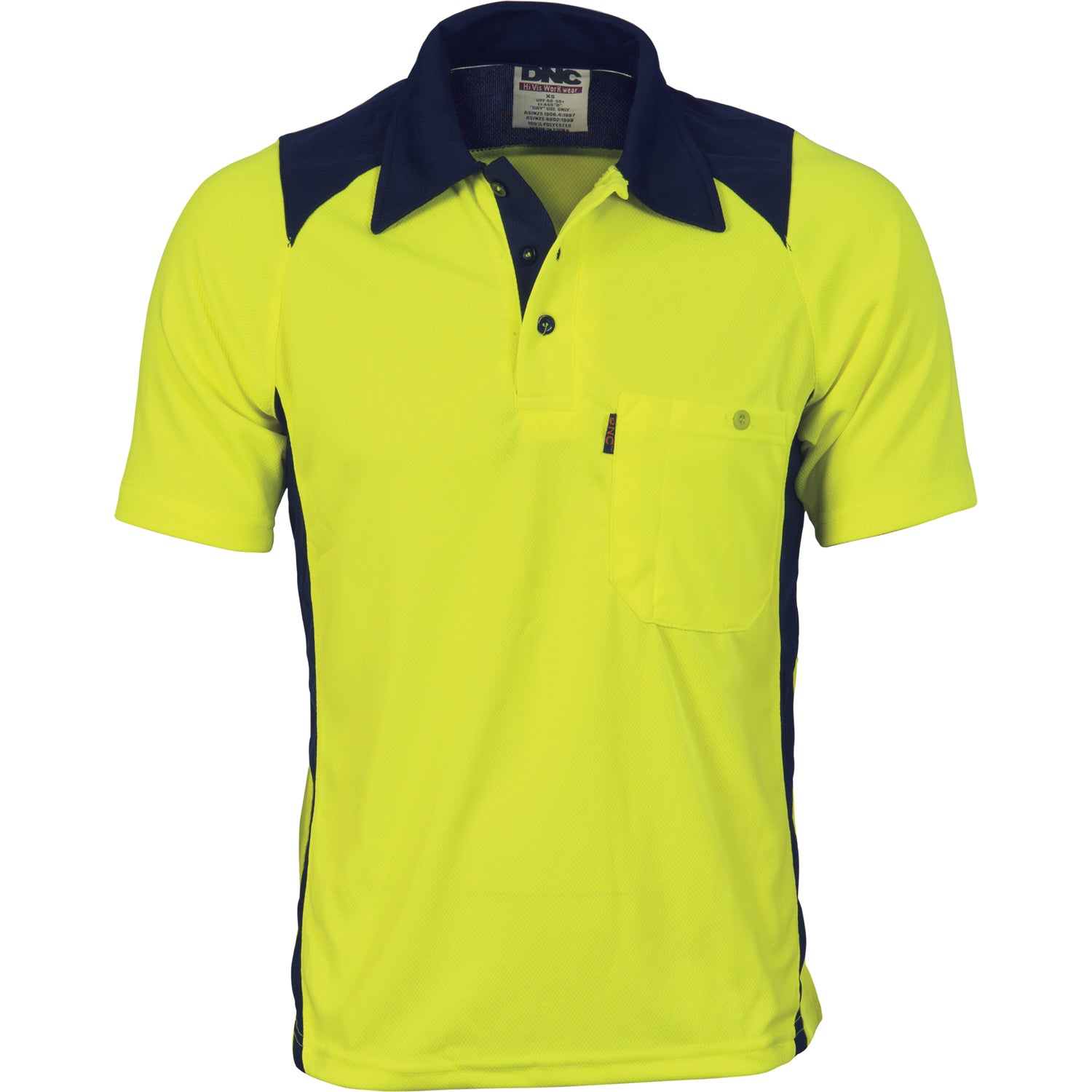 DNC Cool Breathe Action Polo Shirt - Short Sleeve (3893) Hi Vis Polo With Designs DNC Workwear - Ace Workwear