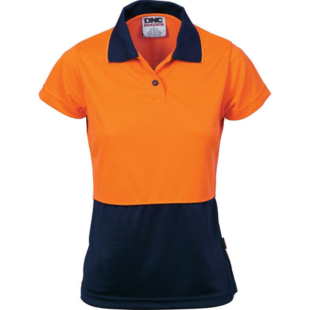 DNC Ladies HiVis Two Tone Polo - Short Sleeve (3897) Hi Vis Plain Polo DNC Workwear - Ace Workwear