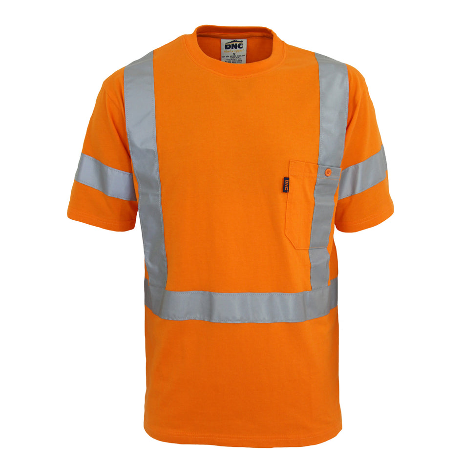 DNC Hi Vis Cotton Taped T-Shirt Short Sleeve (3917) Hi Vis Tees & Singlet DNC Workwear - Ace Workwear