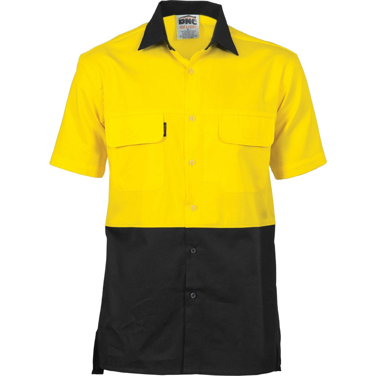 DNC Hi Vis 3 Way Cool-Breeze Cotton Shirt - Short Sleeve (3937) Hi Vis Shirts DNC Workwear - Ace Workwear