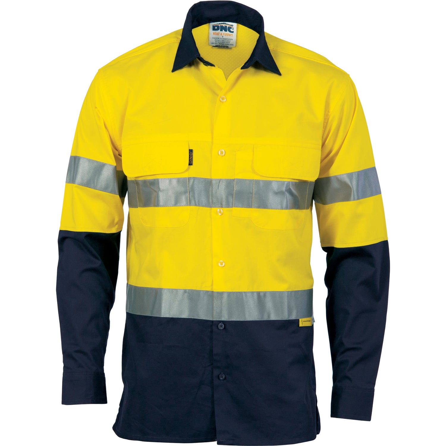 DNC 2 Tone 3 Way Cool Breeze Taped - Long Sleeve (3748) Hi Vis Shirts With Tape DNC Workwear - Ace Workwear