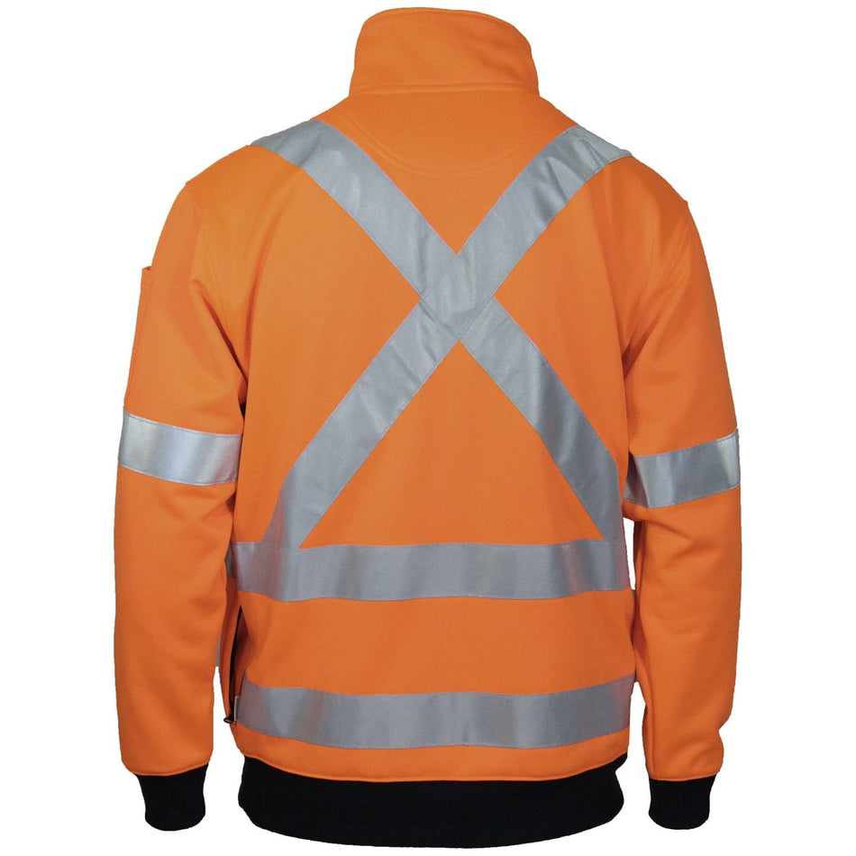 DNC Hi Vis X Back 1/2 Zip Cotton Jumper (3952)