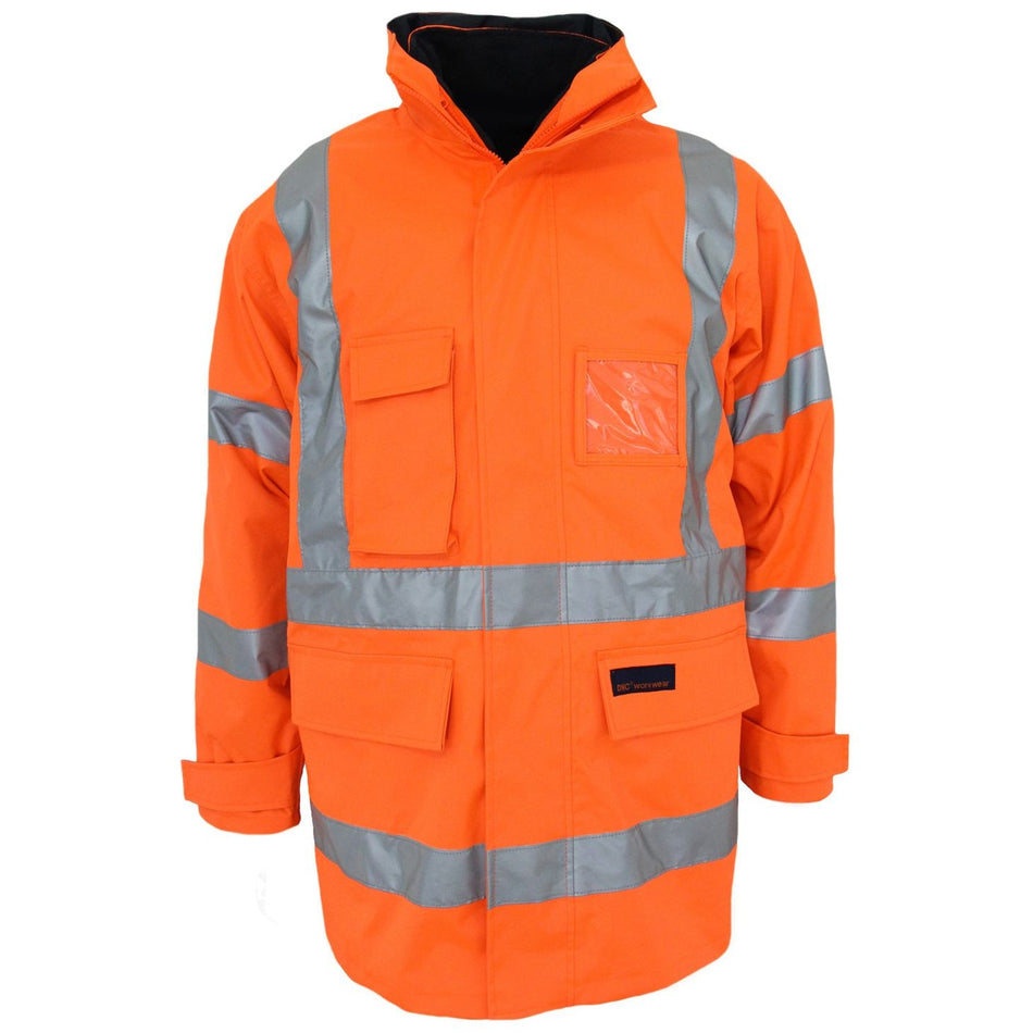 DNC HiVis "H" Pattern Biomotion Tape "6 in 1" Jacket (3963) Hi Vis Cold & Wet Wear Jackets & Pants DNC Workwear - Ace Workwear