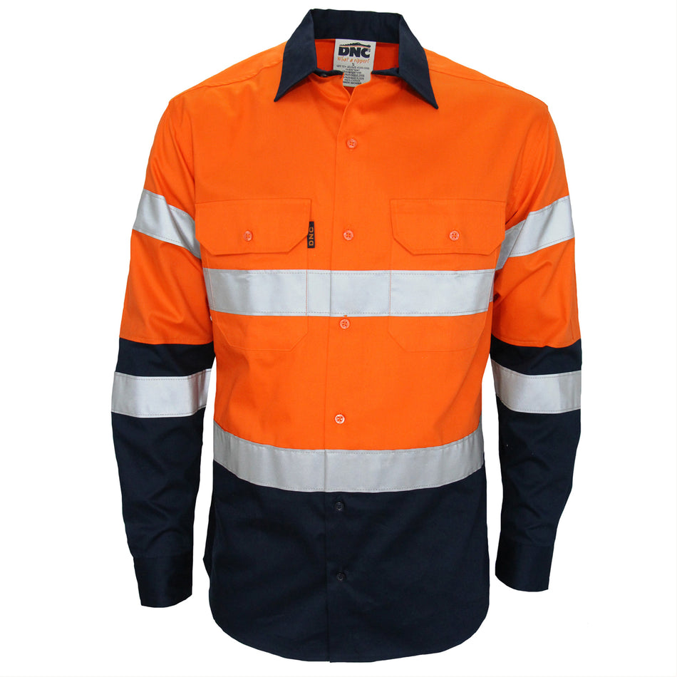 DNC Hi Vis 2 Tone Biomotion Taped Shirt (3976) Hi Vis Shirts With Tape DNC Workwear - Ace Workwear