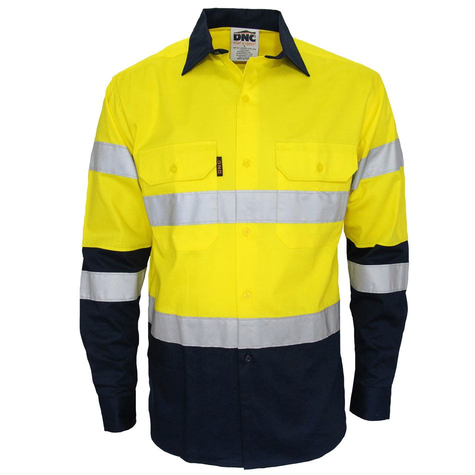 DNC Hi Vis 2 Tone Biomotion Taped Shirt (3976) Hi Vis Shirts With Tape DNC Workwear - Ace Workwear