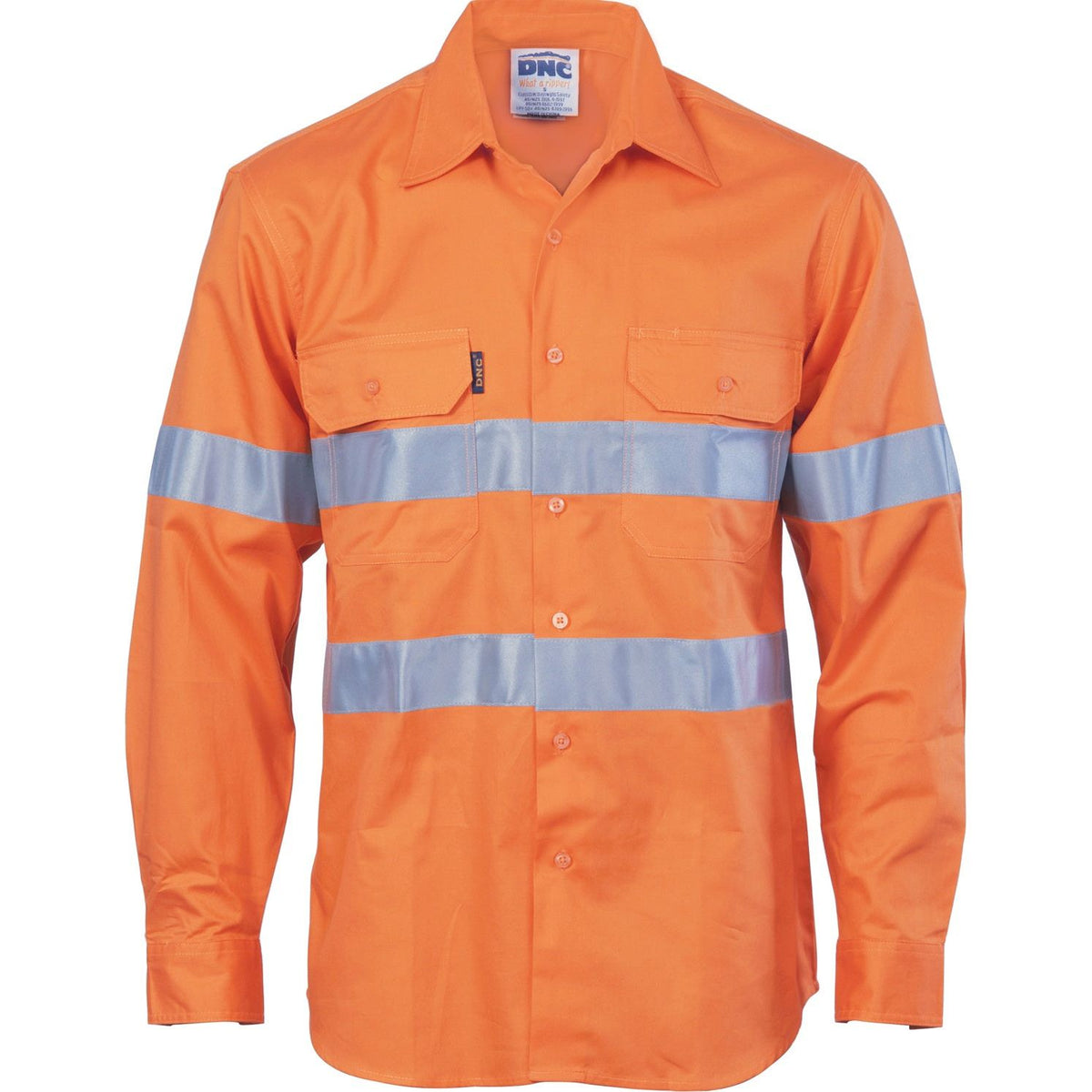 DNC Hi Vis Cool-Breeze Vertical Vented Cotton Shirt with Generic R/Tape - Long Sleeve (3985) Hi Vis Shirts With Tape DNC Workwear - Ace Workwear