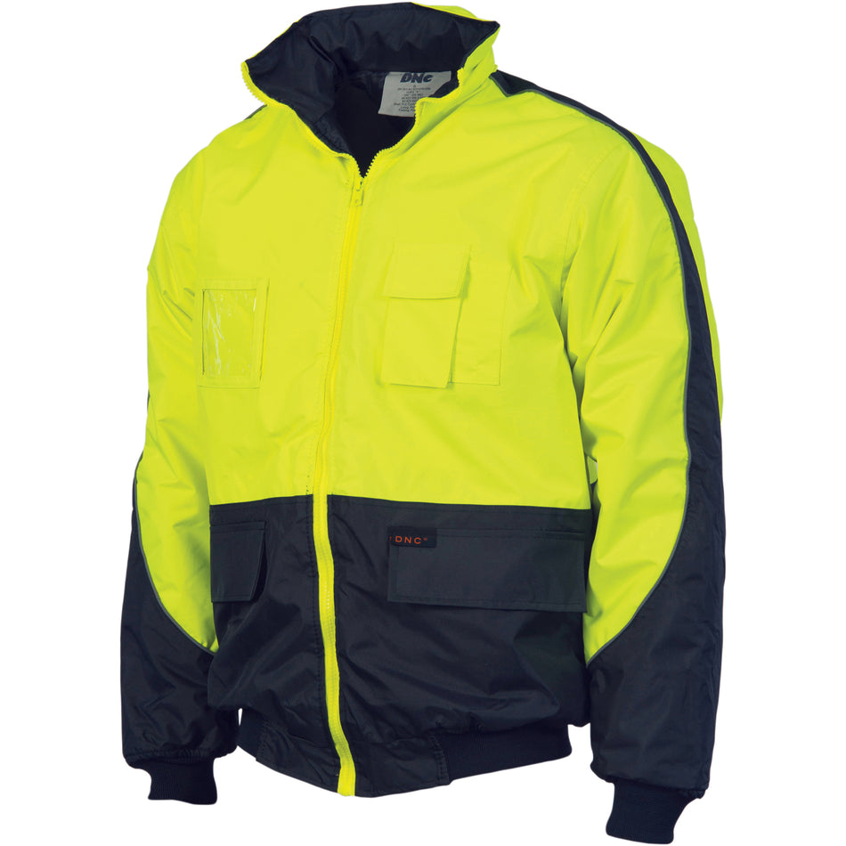 DNC HiVis Contrast Bomber Jacket (3991) Hi Vis Cold & Wet Wear Jackets & Pants DNC Workwear - Ace Workwear