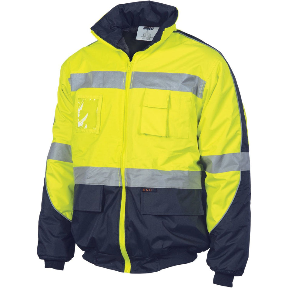 DNC HiVis D/N Contrast Bomber Jacket (3992) Hi Vis Cold & Wet Wear Jackets & Pants DNC Workwear - Ace Workwear