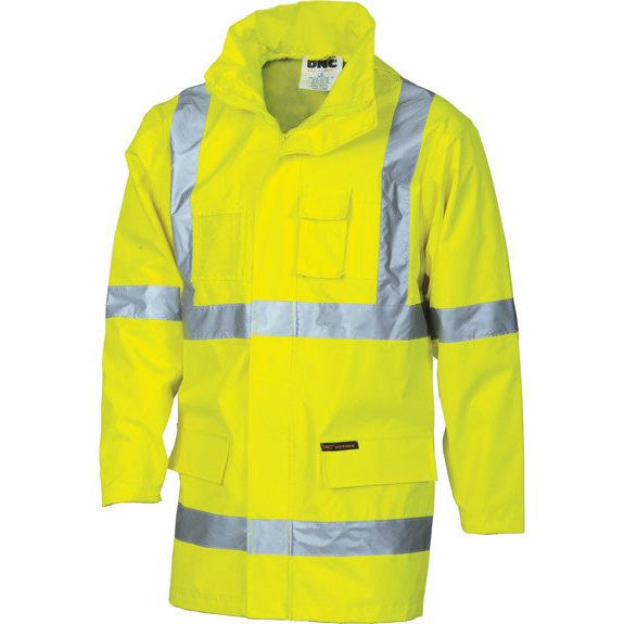 DNC Hi Vis Cross Back Day & Night “2 in 1” Rain Jacket (3995) Hi Vis Cold & Wet Wear Jackets & Pants DNC Workwear - Ace Workwear