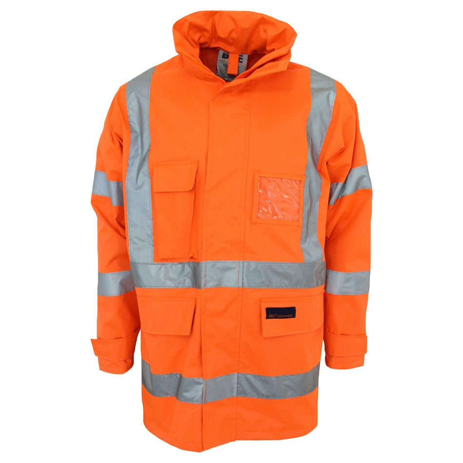 DNC HiVis "X" back Rain jacket Biomotion tape (3996) Hi Vis Cold & Wet Wear Jackets & Pants DNC Workwear - Ace Workwear