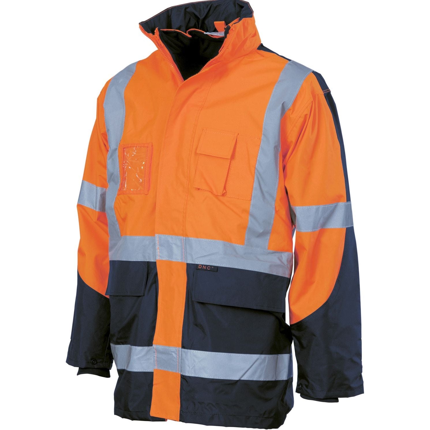 DNC HiVis Cross Back 2 Tone D/N “6 in 1” Contrast Jacket (3998) Hi Vis Cold & Wet Wear Jackets & Pants DNC Workwear - Ace Workwear