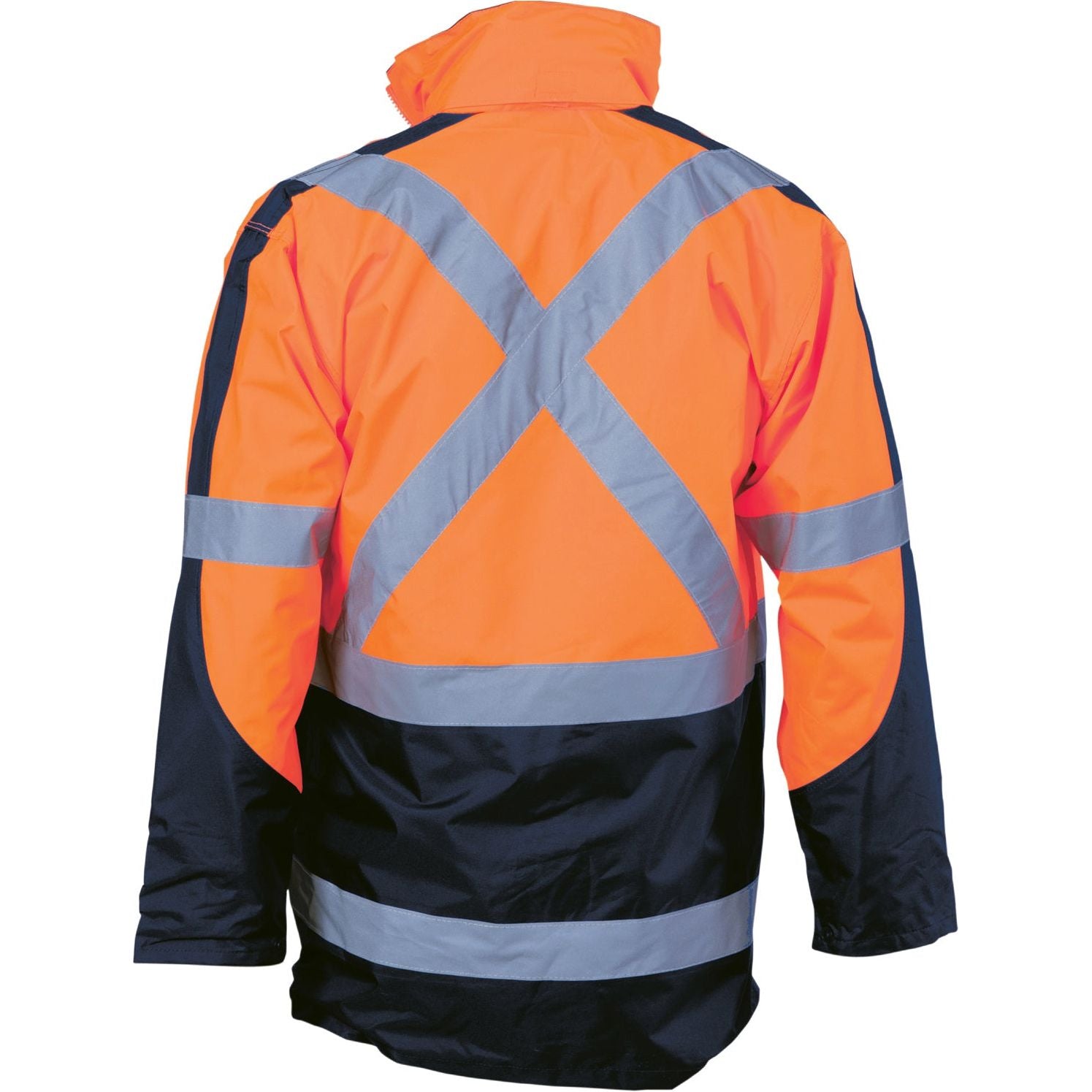 DNC HiVis Cross Back 2 Tone D/N “6 in 1” Contrast Jacket (3998) Hi Vis Cold & Wet Wear Jackets & Pants DNC Workwear - Ace Workwear