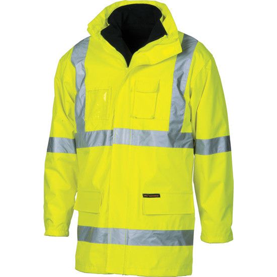 DNC Hi Vis Cross Back Day & Night “6 in 1” Rain Jacket (3999) Hi Vis Cold & Wet Wear Jackets & Pants DNC Workwear - Ace Workwear