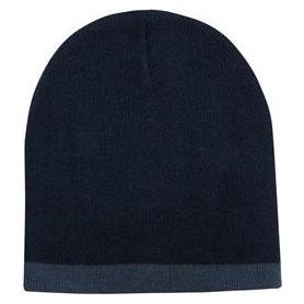 Roll Down Two Tone Acrylic Beanie - Toque - Pack of 25 Beanies, signprice Headwear Stockists - Ace Workwear