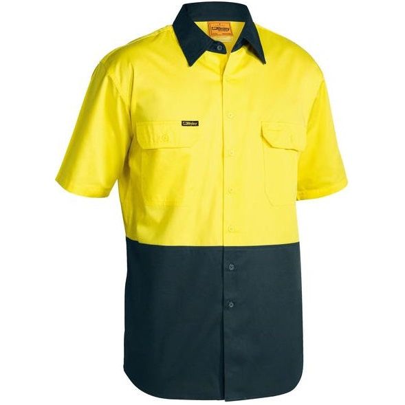 Bisley 2 Tone Cool Lightweight Short Sleeve Drill Shirt (BS1895) - Ace Workwear