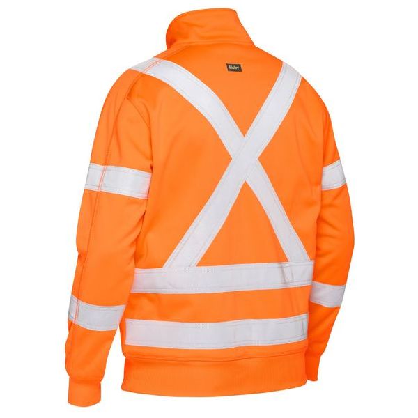 Bisley Stretch Reflective Taped X Back Hi Vis 1/4 Zip Pullover (BK6814XT)