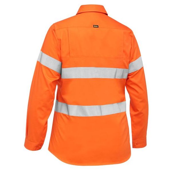 Bisley Womens Taped Hi Vis Cool Lightweight Drill Shirt (BL6897)