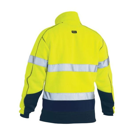 Bisley Taped Two Tone 1/4 Zip Hi Vis Fleece Pullover With Sherpa Lining (BK6987T) - Ace Workwear