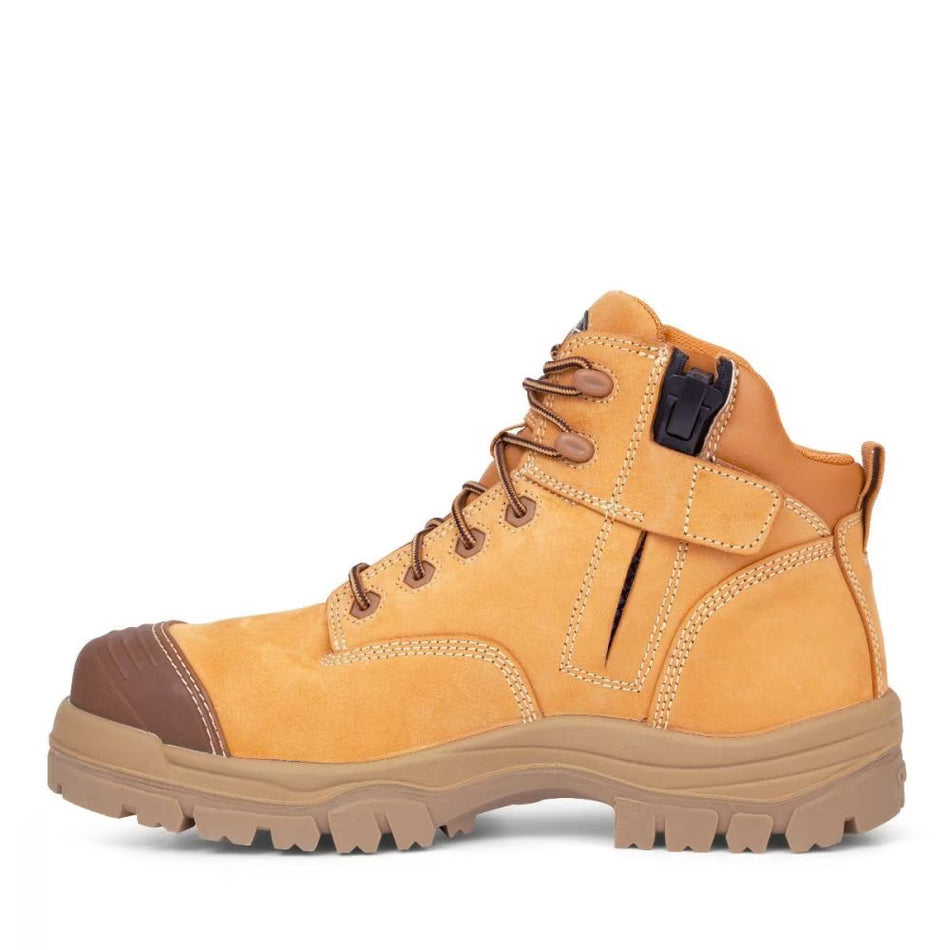 Oliver 130mm Wheat Zip Sided Lace Up Steel Cap Safety Boot With Scuff Cap (46-630Z) (Pre Order)