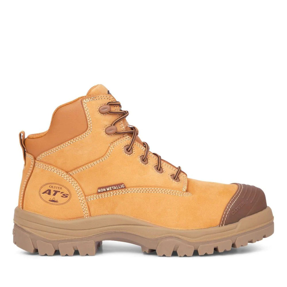 Oliver 130mm Wheat Zip Sided Lace Up Steel Cap Safety Boot With Scuff Cap (46-630Z) (Pre Order)